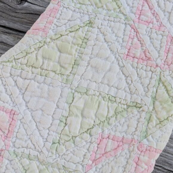 Christmas Stocking Made From Vintage Quilt - Picture 3 of 6